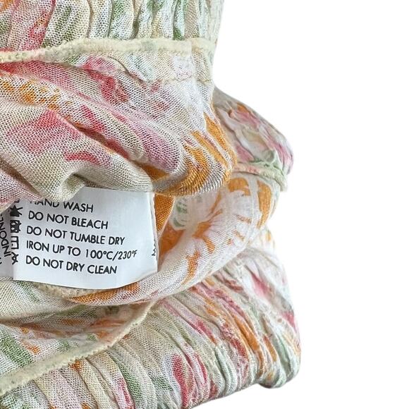 Poupette St‎ Barth Tesorino Mini Dress Floral Print Yellow Marigold One Size - Picture 15 of 15